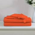 thumbnail image 4 of 4 Piece Ruffle Sheet Set, 2" Inch Ruffle Hem On Flat Sheet, 12 Inch Deep Pocket, 100% Egyptian Cotton, 800 TC, Twin XL Size, Solid Orange, 4 of 4
