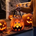 thumbnail image 7 of Light Up Halloween Bucket with Soft Plush Pumpkin Design, Halloween Candy Bucket for Student Trick-Or-Treating, Halloween Baskets for Student with Handle for Halloween Party, 7 of 7