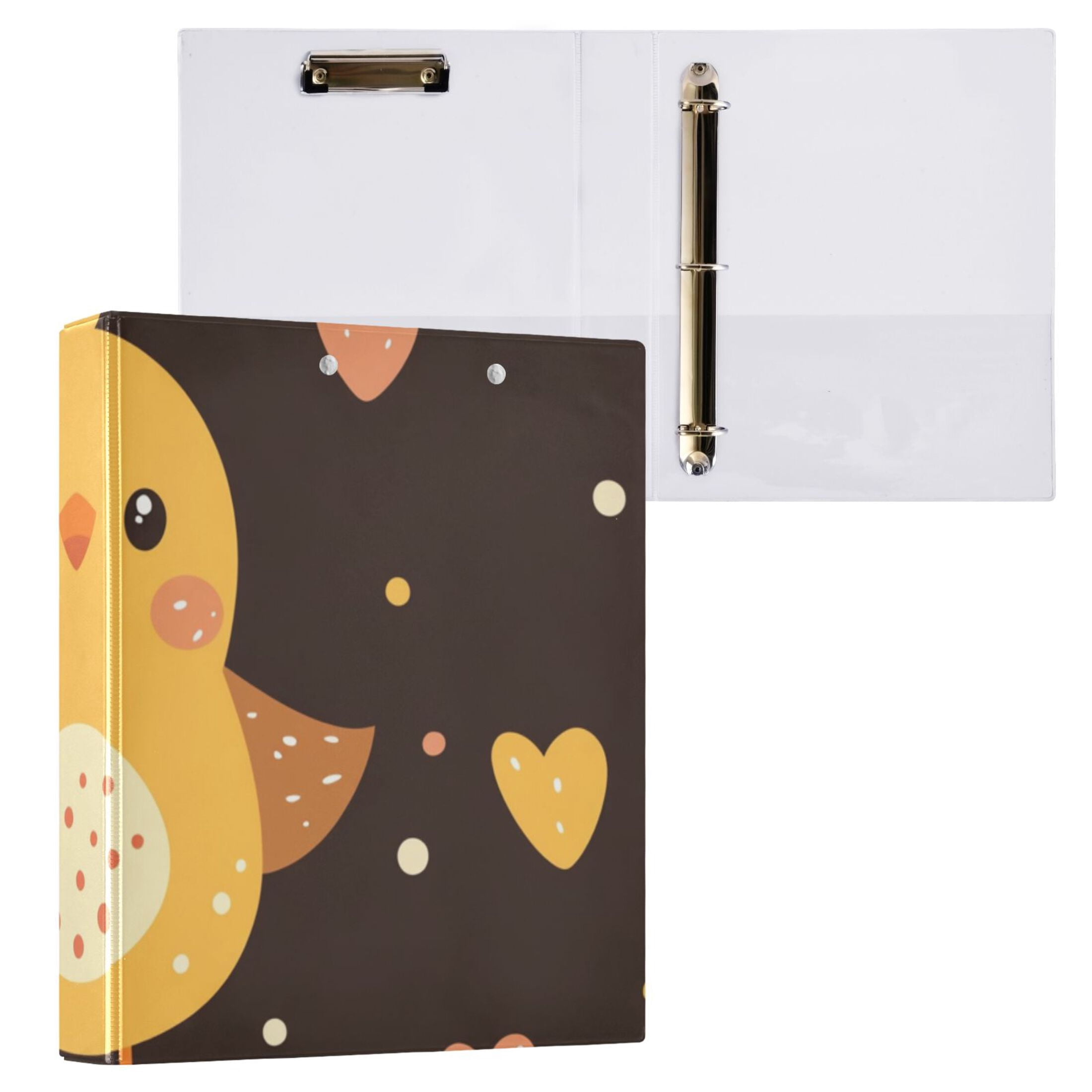 Baby Chick 3 Ring Binders 1.5 inch Hardcover File Folders with Interior Pockets A4 Size Organizer for School Office Hospital