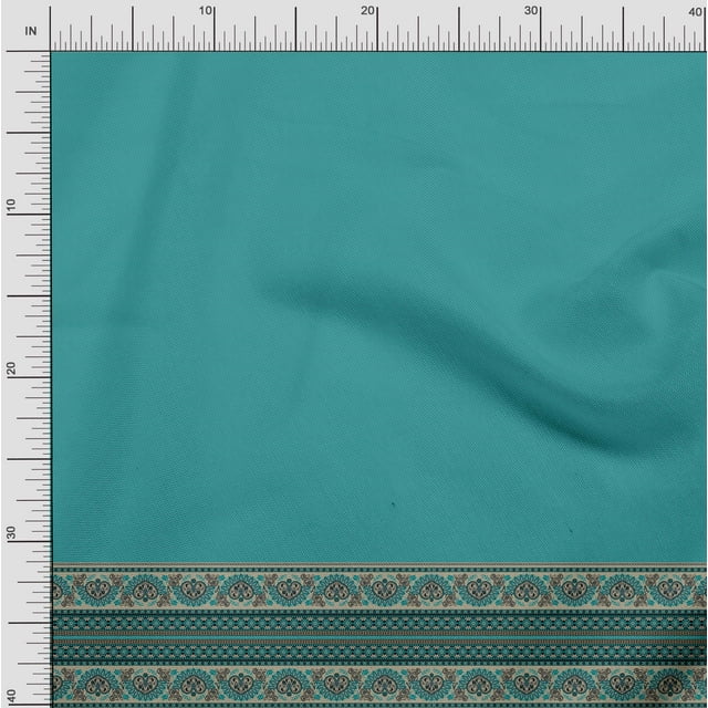Soimoi Georgette Viscose Fabric Dot & Swirl Panel Print Fabric by Yard 42 Inch Wide