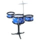 thumbnail image 4 of 1 juego de batería para niños, juguete de simulación, instrumento de percusión, kit de batería para niños, color azul, 4 of 5