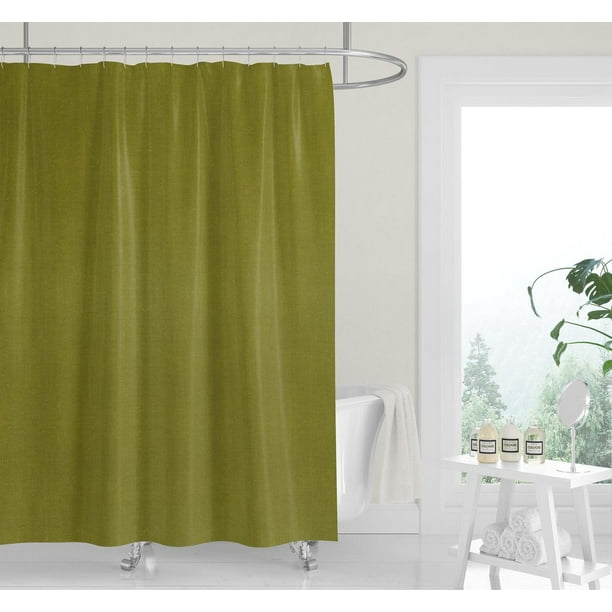 Olive Green Shower Curtain Liner Water, Vinyl Magnetic Shower Curtain Liner