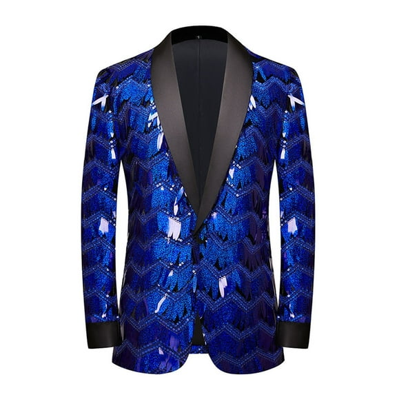 Rggeeun Blazer For Men Stylish Suit Jacket With Sequin Design Mens Wedding Guest Party Dressy Blazers Jackets Streetwear