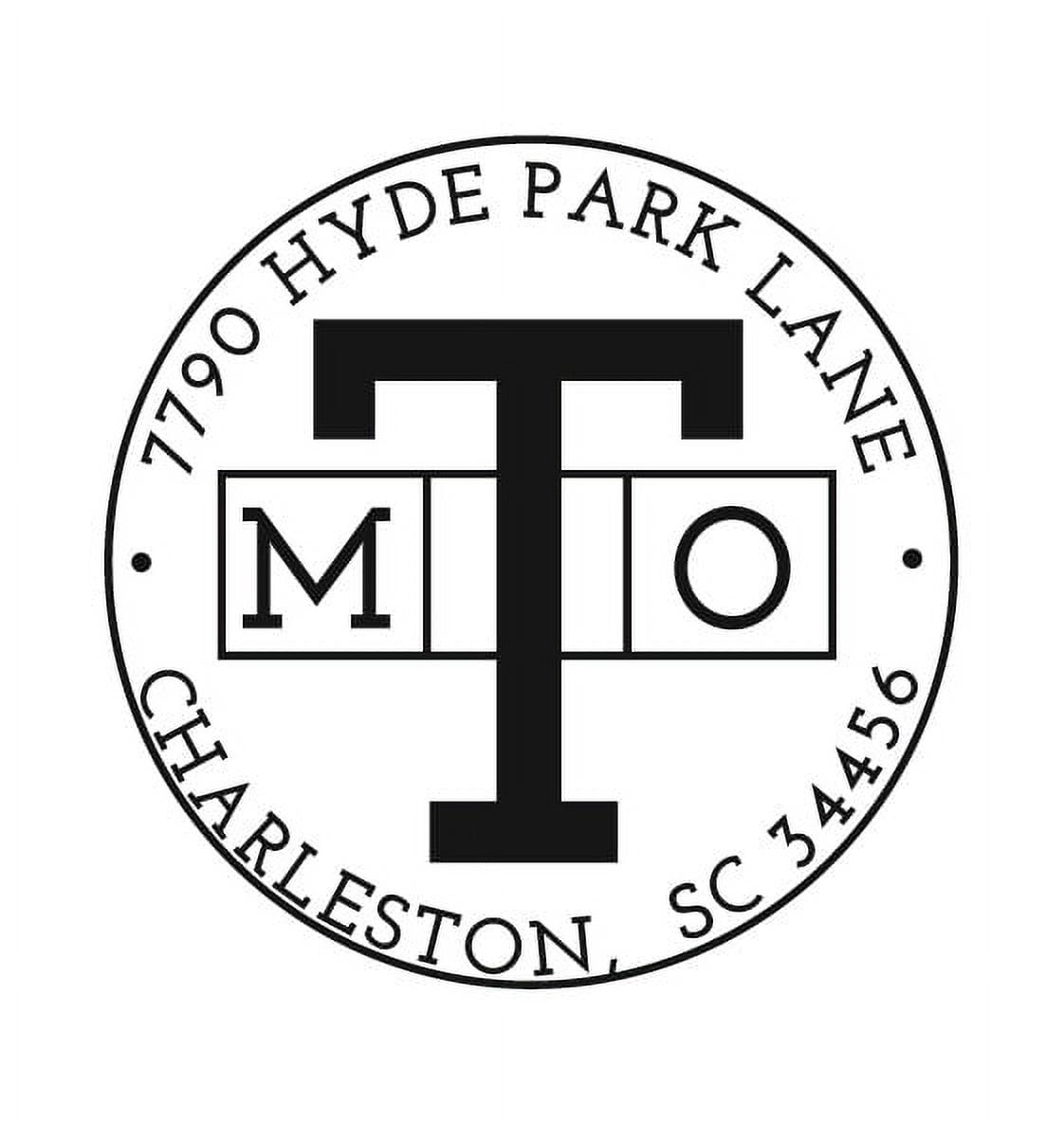 Personalized Round Self-Inking Rubber Stamp - MTO Initials