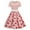 Pink, variant on IROINNID A-Line Dress For Women Short Sleeve Round Neckline Summer Retro Casual Pullover Sexy Long Dress Strapless Graphic Prints Dress