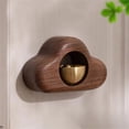 thumbnail image 2 of Cloud Shape Wooden Decorative Doorbell - Japanese Copper Doorbell Suction Door Wind Chimes Magnetic Doorbell Remind Windless Doorbell Home Decor Housewarming Shop Opening Gift (Walnut), 2 of 5
