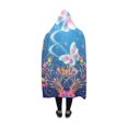 thumbnail image 3 of HATIART Papillons à Capuche Couverture avec des Fleurs Couverture Portable 50x60 Pouces Wrap Cosplay Manteau Robe, 3 of 3
