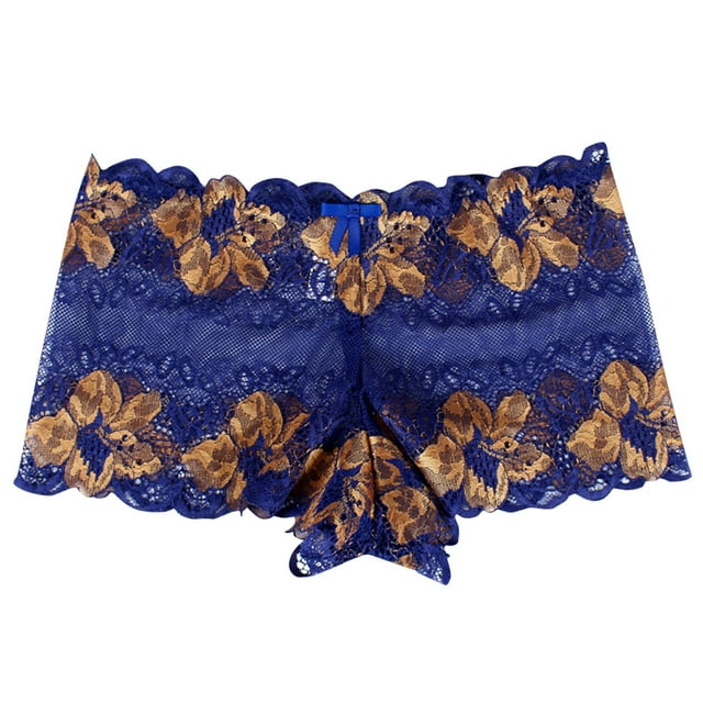 FhsagQ Culottes pour Femmes avec Robe Dentelle Transparente Contraste Motif Rose Culottes Triangle avec Bas Culottes & Débardeurs Dentelle Bleu Foncé TG