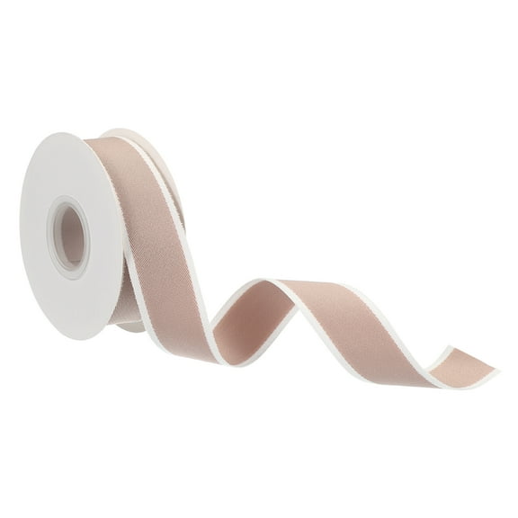 Uxcell 9.8 Yards x 1" Christmas Striped Ribbon, Candy Ribbon Roll Fabric Wrapping Ribbon for Craft Wreath, Khaki
