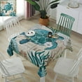 thumbnail image 2 of Square/Round Tablecloth 54x54inch, Sea Turtle, Vinyl Table Covers Waterproof Oilcloth Table Cloth Linens, Farmhouse Tablecloths for Outdoor Dining Wedding Party Camping, Ocean Animal Watercolor, 2 of 6