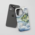 thumbnail image 3 of Mountain Lake Forest For All iPhone Series Protective Phone Case Watercolor Landscape Blue Green, 3 of 7