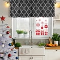 thumbnail image 5 of 2 Pack Black Morocco Valances for Windows Bedroom Living Room Window Treatments, Boho Vintage Quatrefoil Geometric Plaid Rod Pocket Valance Drapes Short Kitchen Curtains Over Sink 54"x18", 5 of 8