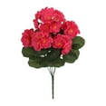 thumbnail image 2 of Artificial Geraniums Outdoor Silk Flowers Rose Red Artificial Geranium Bush Faux Flowers Red Geraniums for Floral Home Decor Indoor Garden Patio Grave Cemetary Vase Table Centerpiece,Hot Pink, 2 of 7