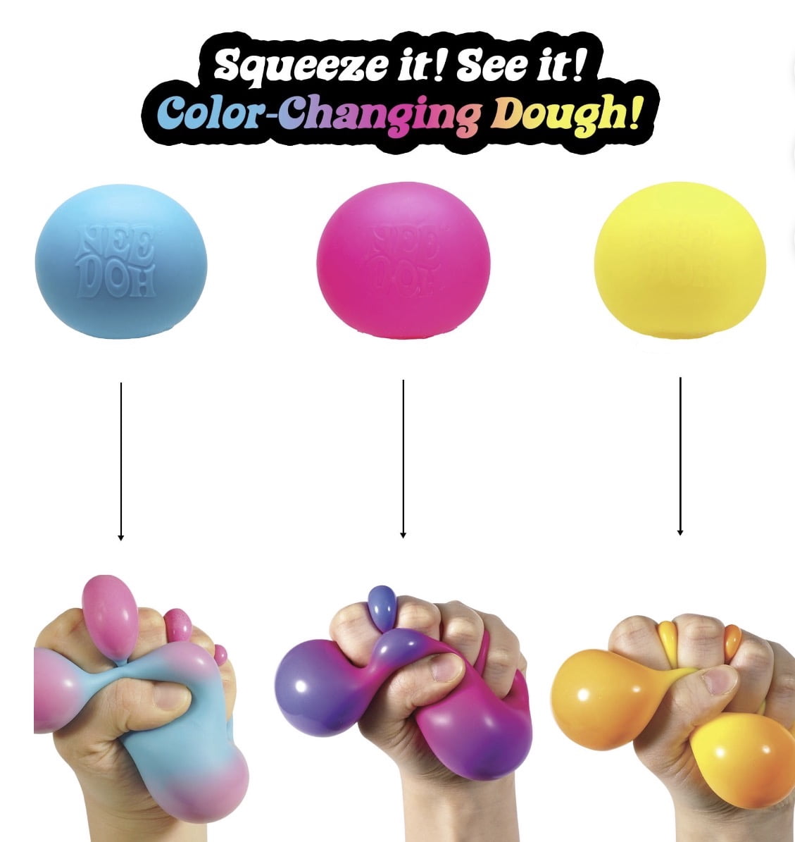 NeeDoh The Groovy Glob Color Change, Stress Ball, fidget, sensory ( 1 color chosen at random)