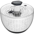 thumbnail image 1 of Secador de lechuga con centrifugador para ensaladas, fácil de presionar con una mano, gran secadora de verduras, mezcladora de ensaladas con empujador retráctil cómodo y botón de freno para verduras,, 1 of 6