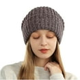 thumbnail image 5 of Luxalzxs Womens Knit Beanie Hat Winter Thick Solid Color Fleece Lined Beanie Caps Skiing Beanies Skull Cap, 5 of 5