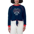 thumbnail image 4 of Women's WEAR by Erin Andrews Royal/Red New York Giants Plus Size Tie-Front Long Sleeve Top, 4 of 4