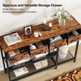thumbnail image 4 of Entryway Console Table with 4 Fabric Drawers - Rustic Industrial Design, 4 of 8