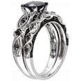 thumbnail image 2 of 1.39 Carat (Ctw) Black Diamond Engagement Ring and Wedding Band Set in 10K White Gold, 2 of 5