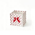 thumbnail image 2 of Dongrere Polka Dot Storage Basket Quilted Fabric Square Makeup Basket Cosmetic Organizer for Women Bathroom Use, 5.5 Inch, Red, 2 of 6