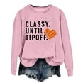 thumbnail image 3 of Classy Until Tipoff Jump Basketball Sweatshirt for Women Long Sleeve Crewneck Graphic Sweatshirts Pullover Tops, 3 of 5