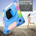 thumbnail image 6 of Dteck Shoulder Strap Case for Samsung Galaxy Tab A7 10.4" SM-T500 T505 (2020 Released) 10.4-inch,Shockproof Armor Rubber Hybrid 3-Layer Protection Back Cover without Screen Protector,Blue+Rainbow, 6 of 6