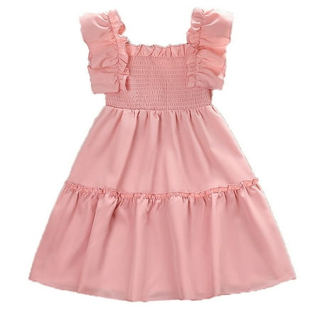 

Toddler Girl Christmas Dresses Sleeveless Floral Dress Kids Toddler Child Girls Ruffled Sleeve Elastic Waist Tiered Loose Fit Pleated Midi Dress Little Girl Tunic Dress Girls Valentine s Day Dress
