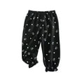thumbnail image 1 of IROINID Clearance Boy Girl Pants Summer Summer Pants Cotton Linen Strap Rabbit Print Mosquito Proof Pants,Black, 1 of 3