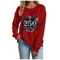 thumbnail image 4 of Leey-World 250 Years America Anniversary 250th Independence Day Freedom T-Shirt Patriotic Shirts for Women(Red,L), 4 of 9