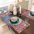 thumbnail image 6 of Placemats Set Of 4 / 6, Abstract Cute Cat Face Pink Placemats For Dining Table Indoor/Outdoors Heat Resistant Washable Placemats 18" X 12", 6 of 8