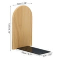 thumbnail image 2 of Unique Bargains Wood Bookend with Metal Base Non-skid Round Head Book Ends Beech Wood, 2 of 7