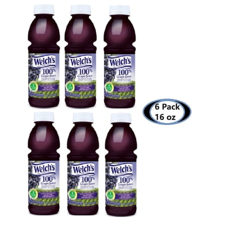 Welch's 100% Grape Juice, 16 oz Bottles 6 Pack