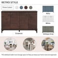 thumbnail image 5 of Vastcury 60" Retro 4 Door Storage Sideboard Cabinet, Buffet with Metal Handles for Kitchen, Living Room, Dining Room, Espresso, 5 of 8