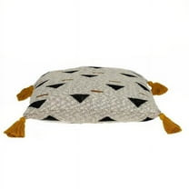 20 x 20 x 4 in. Beige, Black & Yellow Natural Knitted Throw Pillow