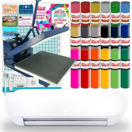 Silhouette Portrait 4 w/ 15" x 15" Navy Blue Heat Press & Siser HTV
