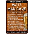 thumbnail image 1 of MATT'S Man Cave Rules Rusty Sign Garage Decor 12 x 18 Matte Finish Metal 112180051091, 1 of 1