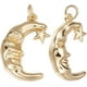 thumbnail image 1 of 1 caja de 10 colgantes de luna con estrella chapados en oro de 16 quilates con anilla para hacer joyas, collares y pulseras., 1 of 5