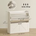 thumbnail image 3 of HOMCOM Armoire à Chaussures Étroite Armoire de Rangement pour Chaussures à 2 Tiroirs Basculants, Chêne Blanc, 3 of 10