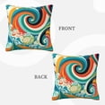 thumbnail image 3 of LNWH Decorative Pillow Covers, Whimsical Colorful Waves Square Sofa Decorative Knit Pillow Case, 24"x24", 3 of 8