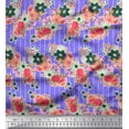 thumbnail image 1 of Soimoi Cotton Poplin Fabric Stripe,Leaves & Floral Artistic Print Fabric by The Yard 42 Inch Wide, 1 of 1