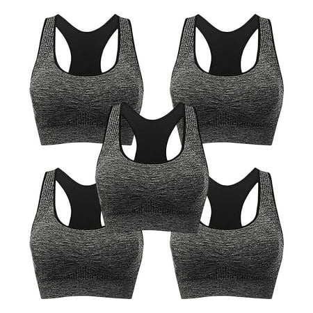 sovlvnd Discount 5pc Women s Simplicity Lightweight Sports Bra Fitness Running Shockproof Yoga Tank Top No Steel Ring Casual Comfort Sports Bra M