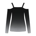 thumbnail image 5 of Blusa de manga larga con hombros descubiertos y estampado floral sexy de otoño para mujer Pompotops  gfhjh4862, 5 of 5