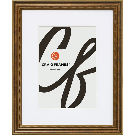 Craig Frames Stratton, 12x36 inch Picture Frame Matted for a 8x32 Photo, Aged Bronze