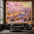 thumbnail image 6 of Snowy European City Glowing by a River and Stone Bridge, Romantic Vintage for Art Lovers, Scenic Landscape Wall Art, Christmas Gift, Tapestry Wall Hanging for Bedroom and Living Room, 6 of 7