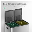 thumbnail image 3 of 8 + 8 Gallon Dual Trash and Recycle Bin Combo, 2 Compartment Stainless Steel Kitchen Garbage Can with Lid, 3 of 7