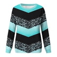 thumbnail image 4 of Fznquz Winter Plus Size Sweatshirts Women Blue Long Sleeve Crewneck Pullover Loose Fit Striped Casual 2025 Women's Clothing, 4 of 5