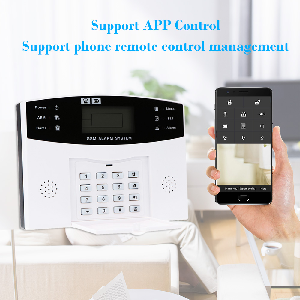 Wireless GSM SMS Home Burglar Alarm System Detector Sensor Kit Phone App Remote Control 433MHz 1527