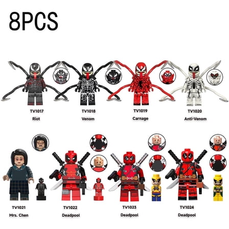 8 Pcs/Set Venom Minifigures Super-Héros Blocs De C