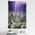 thumbnail image 1 of City Tapestry, Storm and Thunder at Night in New York City Apocalyptic Dramatic View, Fabric Wall Hanging Decor for Bedroom Living Room Dorm, 5 Sizes, Charcoal Grey Indigo, by Ambesonne, 1 of 1
