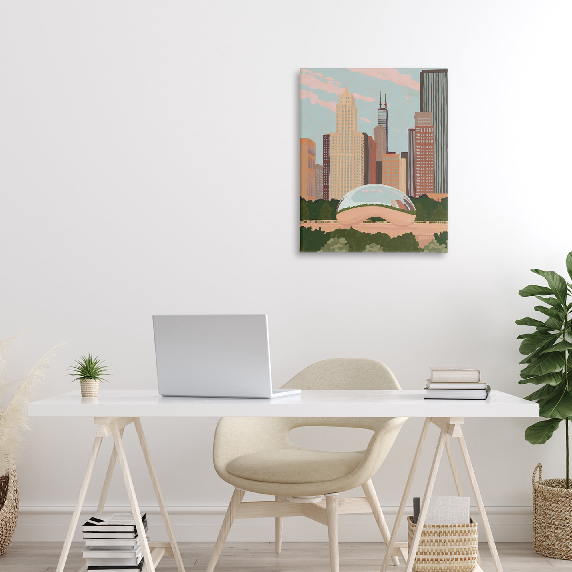 Stupell Industries Chicago Bean Cityscape Canvas Wall Art, design by Veronica Lara